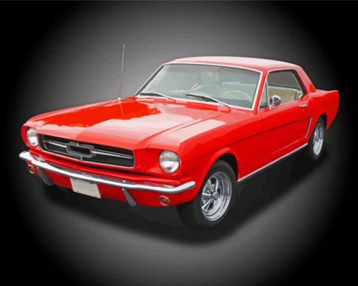 Aesthetic Red Mustang Diamond Painting