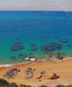 Barcelona Beach Rocks Diamond Painting