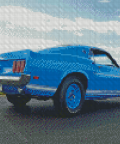 Blue 1969 Ford Mustang Fastback Diamond Painting