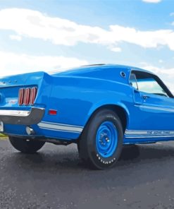 Blue 1969 Ford Mustang Fastback Diamond Painting