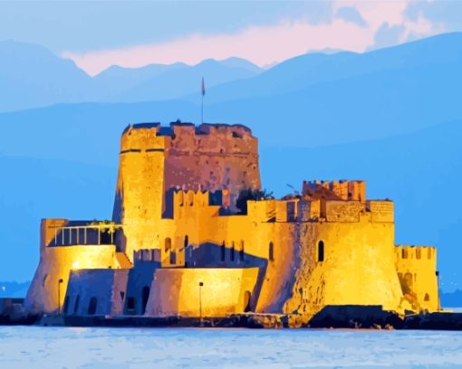 Bourtzi Castle Nafplio Greece Diamond Painting