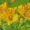 Yellow Alstroemeria Flowers Plant Diamond Painting