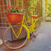 Yellow Bike And Flowers Basket Diamond Painting