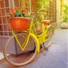 Yellow Bike And Flowers Basket Diamond Painting