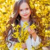 Yellow Little Girl Flowers Diamond Painting