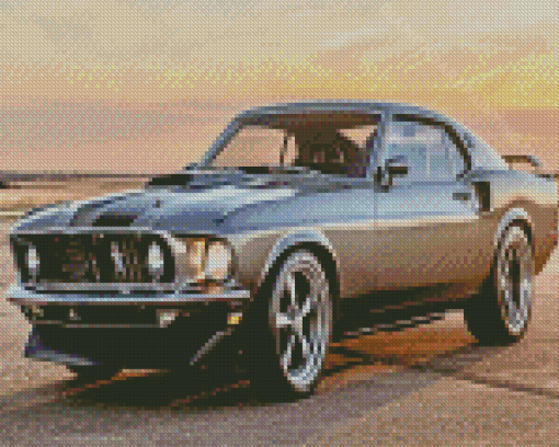 69 Black Mustang Mach 1 Diamond Painting