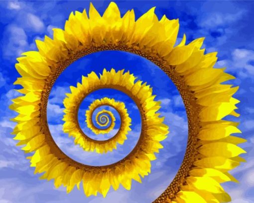 Abstract Spiral Sunflower Diamond Painting