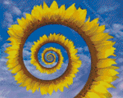 Abstract Spiral Sunflower Diamond Painting