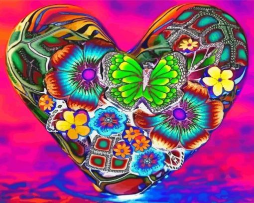 Aesthetic Flowers Heart Diamond Painting