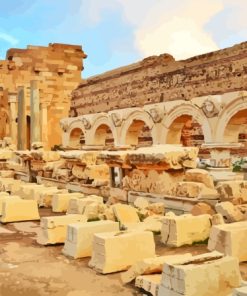 Ancient Landmark Leptis Magna Libya Diamond Painting