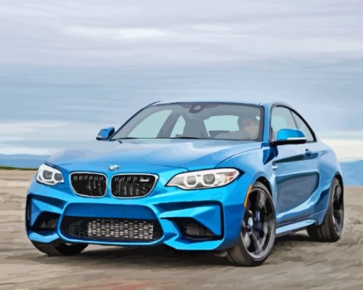 BMW Blue Metallic Car Diamond Painting