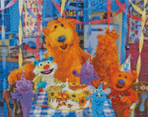 Bear In The Big Blue House Diamond Painting