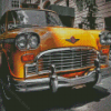 Black And White Yellow Taxi Cab Diamond Painting