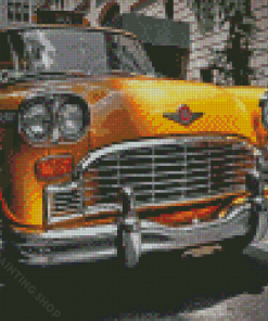 Black And White Yellow Taxi Cab Diamond Painting