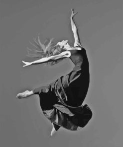 Black And White Lyrical Dancer Girl Diamond Painting