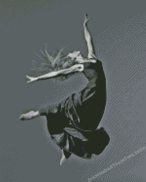 Black And White Lyrical Dancer Girl Diamond Painting