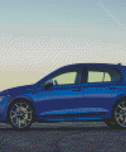 Blue 2022 Golf R Car Diamond Painting