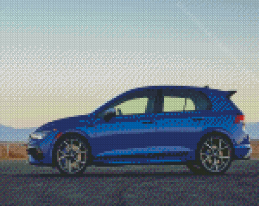 Blue 2022 Golf R Car Diamond Painting