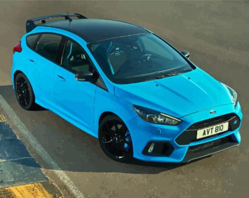 Blue Ford Focus RS Diamond Painting