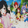 Non Non Biyori Characters Playing Diamond Painting