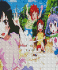 Non Non Biyori Characters Playing Diamond Painting