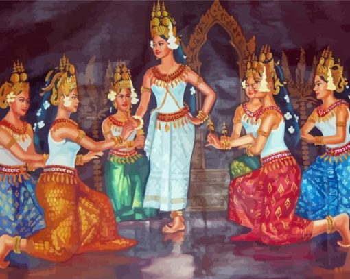 Cambodia Dancers Art Diamond Painting