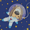 Cartoon Astronaut Dog Diamond Painting