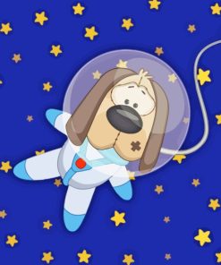 Cartoon Astronaut Dog Diamond Painting