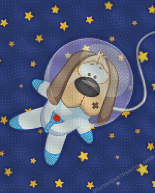 Cartoon Astronaut Dog Diamond Painting