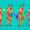 Cartoon Christmas Elk Diamond Painting