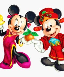 Cartoon Mickey And Minnie In Japan Diamond Painting