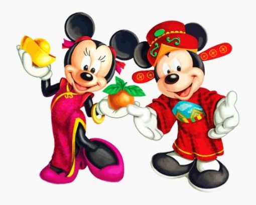 Cartoon Mickey And Minnie In Japan Diamond Painting