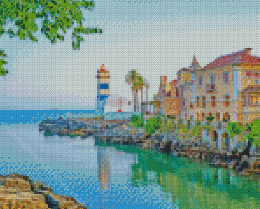 Cascais Town Lighthouse Diamond Painting