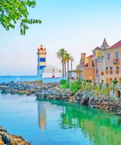 Cascais Town Lighthouse Diamond Painting