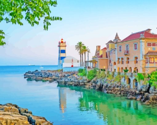 Cascais Town Lighthouse Diamond Painting