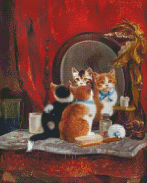 Cats In The Mirror Diamond Painting