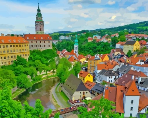 Cesky Krumlov Czech Republic City Diamond Painting