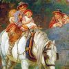 Children On White Horse Art Diamond Painting