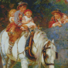 Children On White Horse Art Diamond Painting