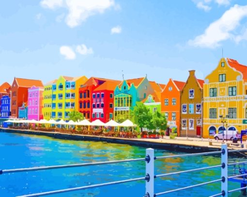 Colorful Houses In Curacao Diamond Painting