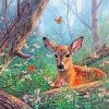 Deer With Butterfly Art Diamond Painting