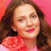 Drew Barrymore With Pink Flowers Diamond Painting