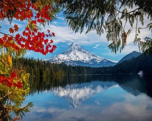 Fall Mt Hood Lost Lake Diamond Painting