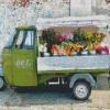 Flowers In Old Truck Diamond Painting