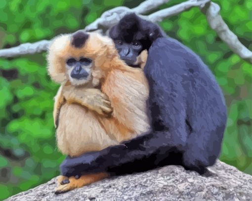 Gibbons Couple Diamond Painting