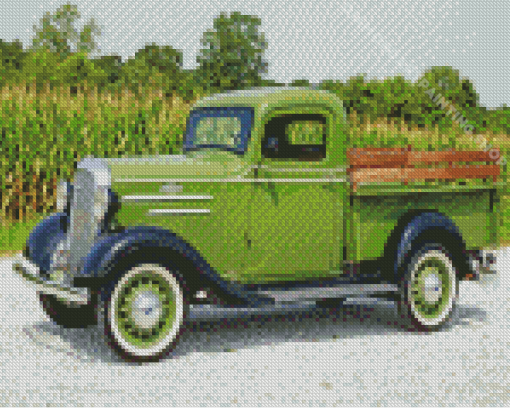 Green 1936 Chevrolet Truck Diamond Painting