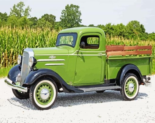 Green 1936 Chevrolet Truck Diamond Painting