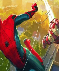 Iron Man And Spiderman Heroes Art Diamond Painting