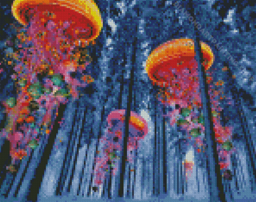 Jellyfish In The Forest Diamond Painting