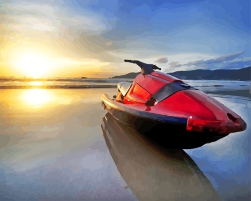 Jet Ski At The Beach Diamond Painting